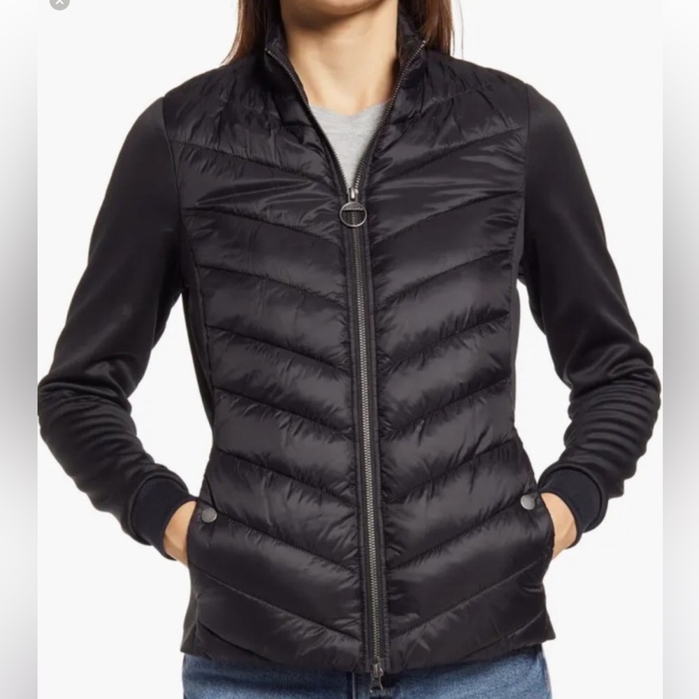 Barbour Harare Sweatvpuffer jacket black Sz 8
